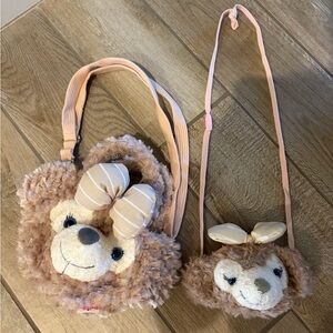 Disney Parks Tokyo Shellie May The Disney Bear plush purse crossbody bags set 2
